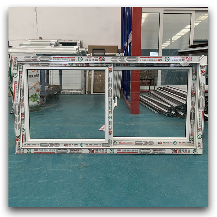 Vidrio de doble vidrio con aislamiento Vinilo simple ventana deslizante con cuadrículas