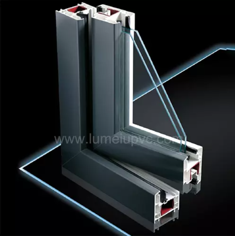 Perfiles de puertas y ventanas de doble acristalamiento de UPVC