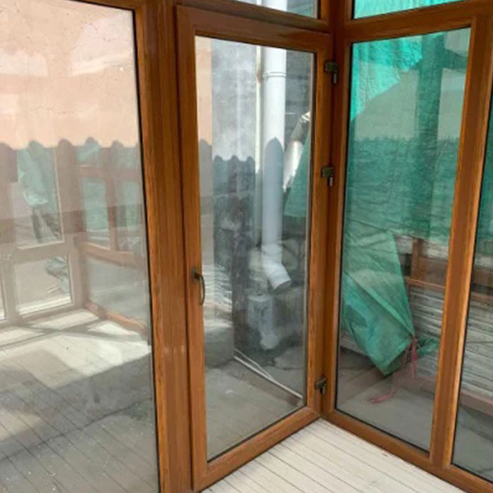 Costo de ventanas de doble acristalamiento de vidrio de puerta de UPVC barato gris