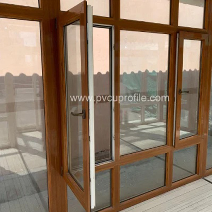 Ventana de toldo colgante superior de vinilo de ventanas de panel de vidrio fijo moderno